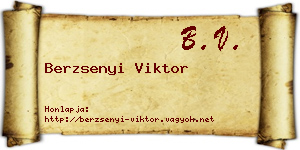 Berzsenyi Viktor névjegykártya